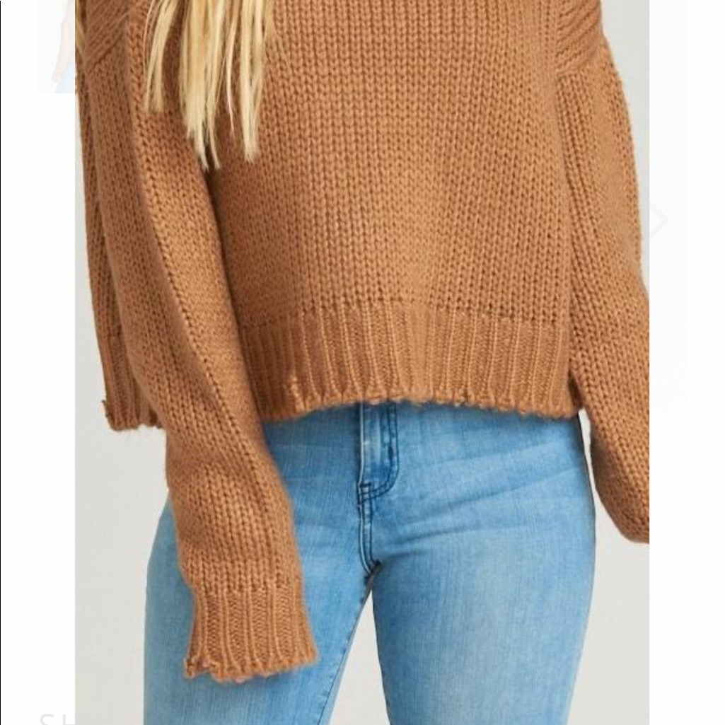 Show Me Your Mumu ~ Cody Crop Sweater In Distressed Knit Java